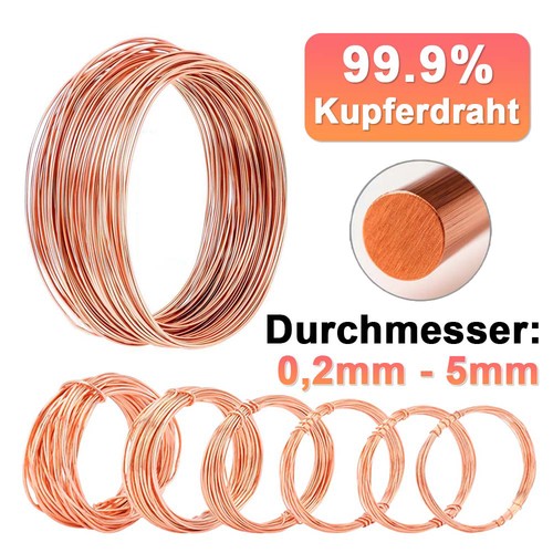 Kupferdraht blank rund - 99,9%,