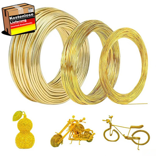 Aluminiumdraht gold 3er - gold, set